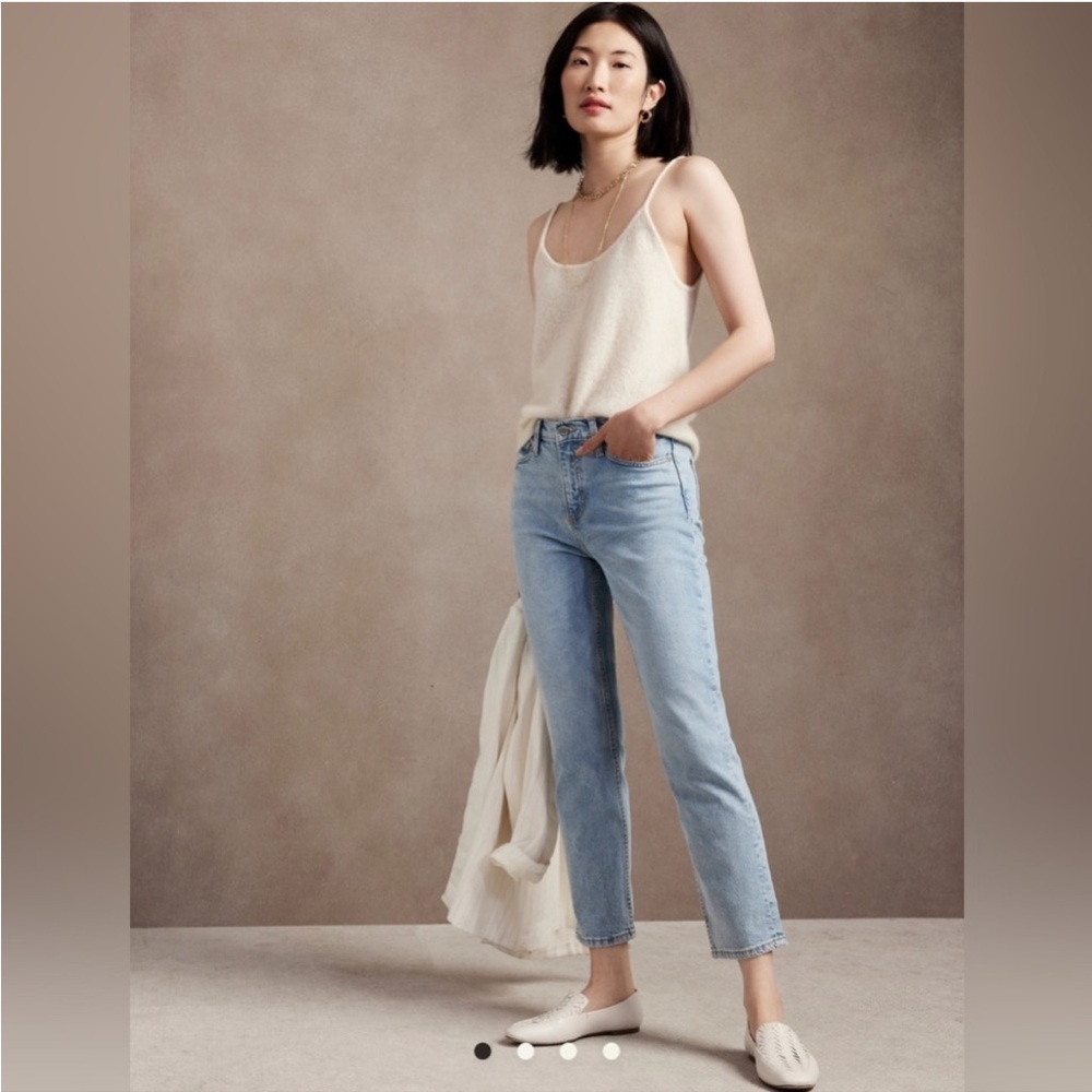 NWT Banana Republic High rise jeans straight leg‎ light blue size 26s 26 short